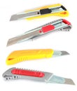 Colorful utility knives Royalty Free Stock Photo