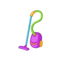 Colorful vacuum cleaner icon, cartoon style