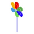 Colorful vane icon isometric vector. Air wind Royalty Free Stock Photo