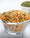 Colorful various beans or lentils and whole grains seeds or cereal in bowl with peppermint