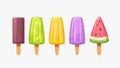 colorful various taste ice cream in set Royalty Free Stock Photo