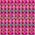 Colorful various triangles geometric abstract ethnic seamless pattern for background