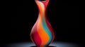 colorful vase on black background generated by AI tool