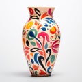 A colorful vase with a design on it, AI