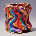 Colorful Vase With Distorted Realism A Psychedelic Ceramic Street Art