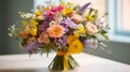 A Colorful Vase of Diverse Flowers Royalty Free Stock Photo