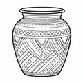 Free African-inspired Coloring Page Of An Old Adobe Vase