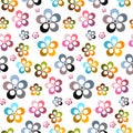 Colorful Vector Abstract Flowers Seamless Background Royalty Free Stock Photo