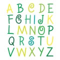 Colorful vector alphabet letters on white illustra Royalty Free Stock Photo