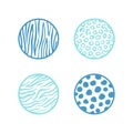 Colorful vector animals pattern illustrations in circle shapes Royalty Free Stock Photo