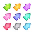 Colorful vector arrow icons set. Royalty Free Stock Photo