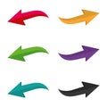 Colorful vector arrows on a white background. Vector illustration Royalty Free Stock Photo