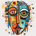 Colorful Vector Art Illustration Of Abstract Face And Head
