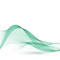 Colorful vector background. Green smoke wave. Transparent green wave lines.