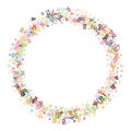 Colorful vector background made from Punjabi Gurmukhi alphabets, scripts, letters or characters
