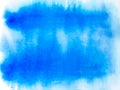 Colorful vector background. Soft blue watercolor stain. Watercolor color painting.