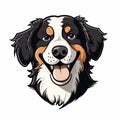 Colorful Vector Bernese Dog Portrait On White Background Royalty Free Stock Photo