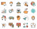 Colorful vector business icons set, infographic symbols Royalty Free Stock Photo