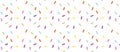 Colorful vector confetti pattern. multicolored sticks. Bakery themed donut, doughnut