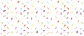 Colorful vector confetti pattern. multicolored sticks. Bakery themed donut, doughnut