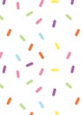 Colorful vector confetti pattern. multicolored sticks. Bakery themed donut, doughnut