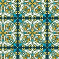 Colorful vector decorative geometric floral ornament seamless pattern in Moroccan style Royalty Free Stock Photo