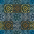 Colorful vector decorative geometric floral ornament seamless pattern in Moroccan style Royalty Free Stock Photo