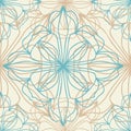 Colorful vector decorative geometric floral ornament seamless pattern in Moroccan style Royalty Free Stock Photo