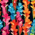 Bold And Colorful Gladiolus Arrangement In Pop Art Style