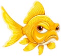 A displeased cartoon goldfish