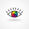 Colorful vector eye icon