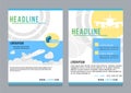 Colorful vector flat banners set. Quality design illustrations, elements and concept. Flying airplane. Royalty Free Stock Photo