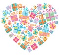 Colorful vector gift boxes. Royalty Free Stock Photo
