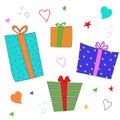 Colorful vector gift boxes set Royalty Free Stock Photo