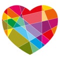 Colorful vector heart patchwork. Modern love concept.