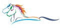 Colorful vector horses Royalty Free Stock Photo