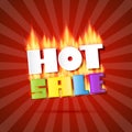 Colorful Vector Hot Sale Title in Flames Royalty Free Stock Photo