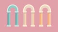 Colorful Vector Icons Of Three Arches In Reimagined Classical Forms