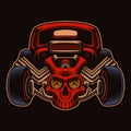 A colorful vector illustration of a cartoon hot rod Royalty Free Stock Photo