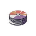 Colorful Stack of CDs Vector Illustration for Digital Media and Music Concept Royalty Free Stock Photo