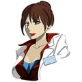 Colorful vector illustration friendly woman doctor