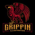 A colorful vector illustration of a griffin