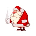 Cartoon sick Santa Claus