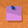 Single Post-it Note on Cork Royalty Free Stock Photo