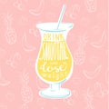 Vector doodle illustration with smoothie glass