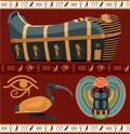 Egyptian vector symbols. Ancient Egypt vector illustration. Ethnic Egyptian background Royalty Free Stock Photo