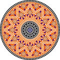 Colorful vector Indian chunri mosaic round design Royalty Free Stock Photo