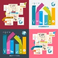 Colorful Vector Infographics Paper Layout Set