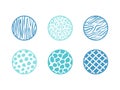 Colorful vector animals pattern illustrations in circle shapes Royalty Free Stock Photo