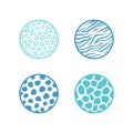 Colorful vector animals pattern illustrations in circle shapes Royalty Free Stock Photo